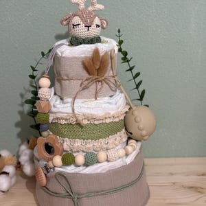 Diaper Cake Reg green/ beige