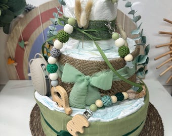 Cadeau de naissance Neutre| Gâteau de Couches Neutre | Sophie de Giraf Cadeau de naissance Neutre| Gâteau de Couches Neutre | Sophie de Giraf