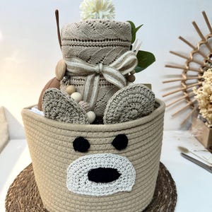 Baby Geschenk Korb , Panda Korb, Baby Geschenk Korb, Geburtsgeschenk, Taufe Geschenk, personalisiert, handgemacht
