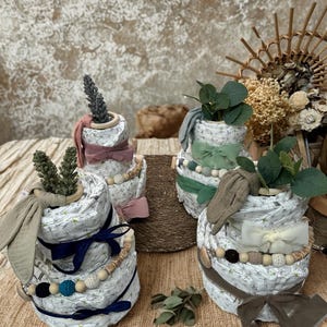 Diaper cake mini in four variations, girl, boy, unisex