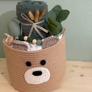 Baby Geschenk Korb , Panda Korb, Baby Geschenk Korb, Geburtsgeschenk, Taufe Geschenk, personalisiert, handgemacht