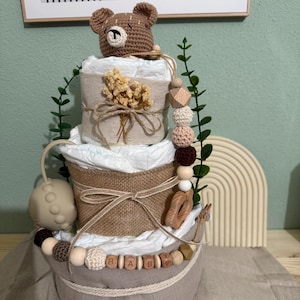 Diaper Cake Bear Handmade and Personalized