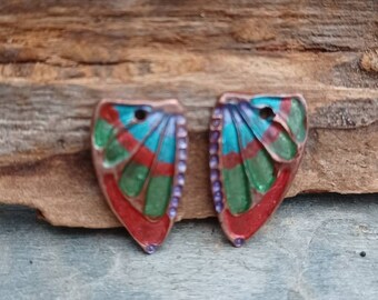 Painted Copper Butterfly Wings with Ice Resin #P0670