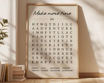 Bathroom Word Search Decor School Counselor Office Poster Therapist Wordsearch Print Mindfulness Encouraging Poster Positive Inspirational