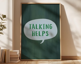 Reden hilft Schule Counselor Office Poster Therapeut Wand Kunst Therapieraum Beratung Psychische Gesundheit Geschenk Achtsamkeit Dekor Self Care Print