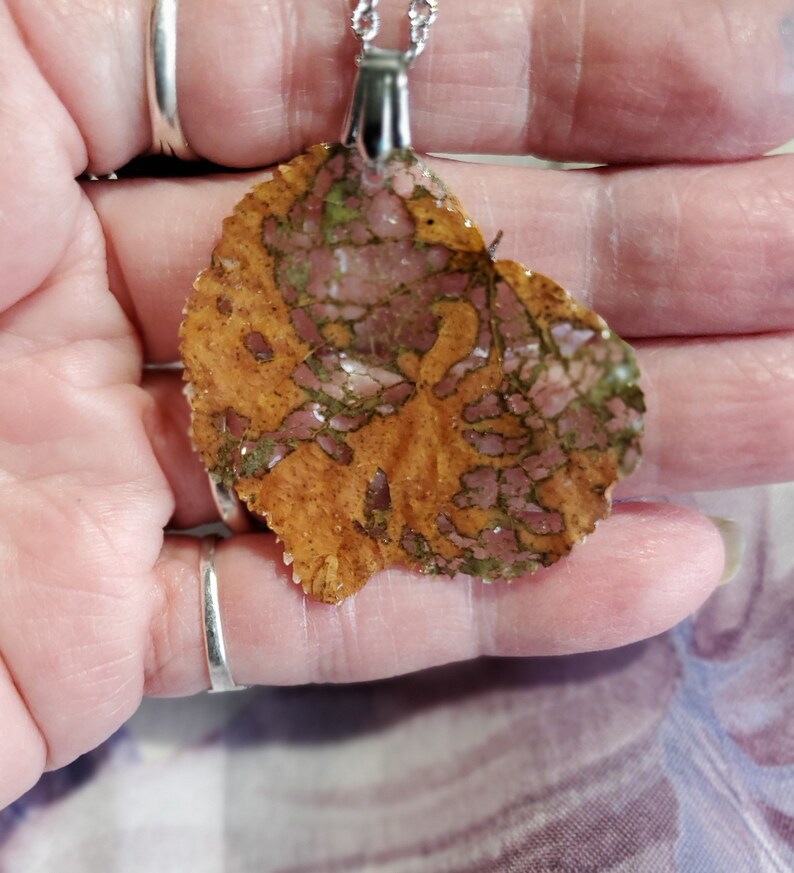 Skeleton leaf necklaces real leaf handmade resin necklace nature trees woodland unique lightweight necklace image 9