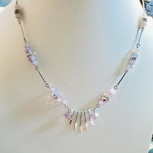 Dazzling beaded necklace with matching dangle drop earrings 2 piece jewelry set handmade necklace and earrings amazonite and jasper image 12