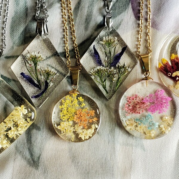 Dried Flower Pendant Etsy