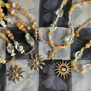Cubic zirconia Sun celestial body pendant necklaces sun flower beaded necklace matching earrings