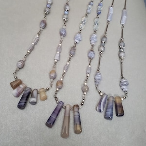 Beautiful blue lace agate necklaces handmade necklace beaded necklace unique jewelry
