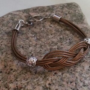 Leather bracelet celtic knot jewelry cuff wrap handmade wrapped bracelet gift for her on sale clearance sale