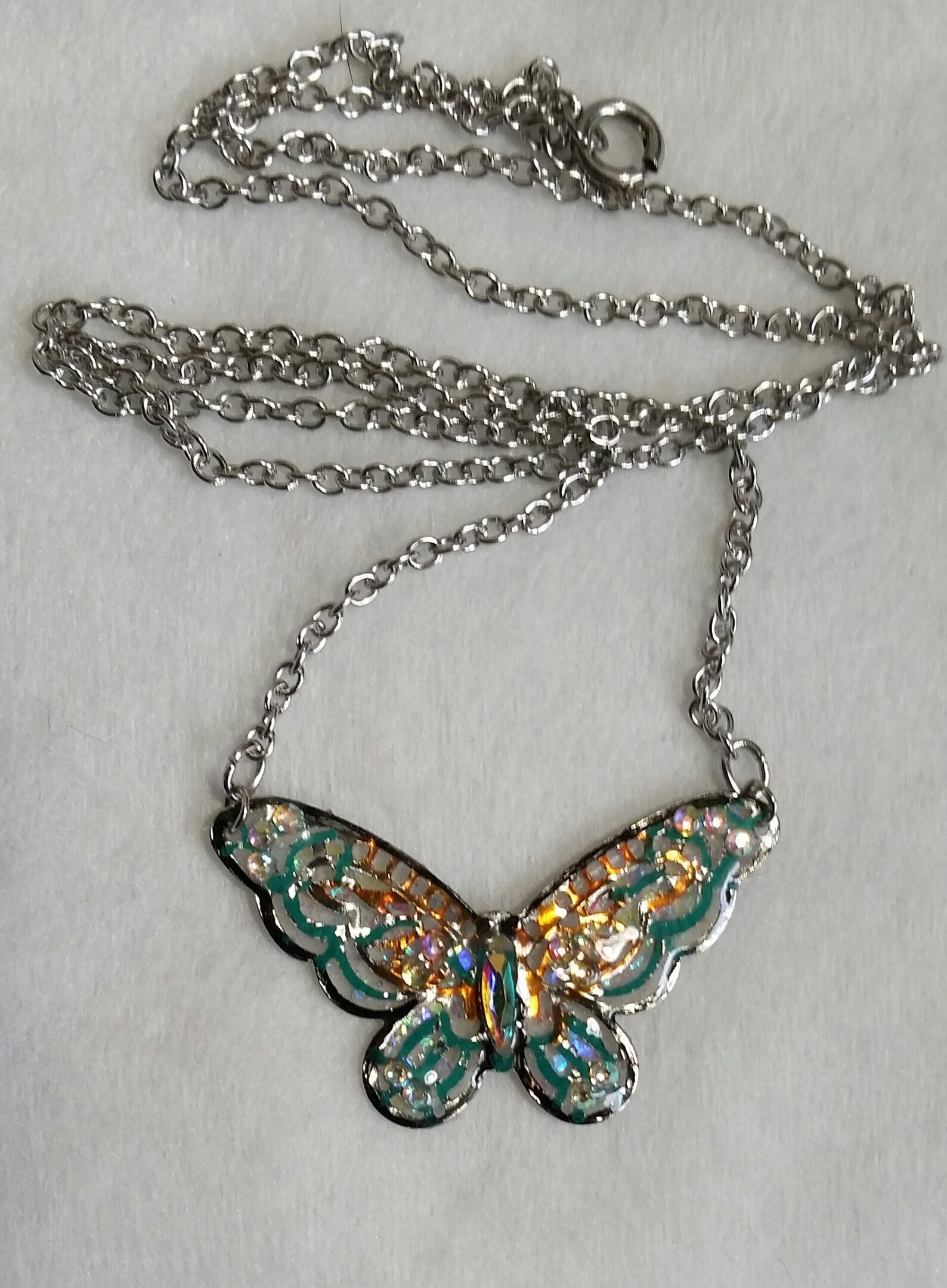 Resin butterfly necklace pendant handmade boho bohemian Etsy