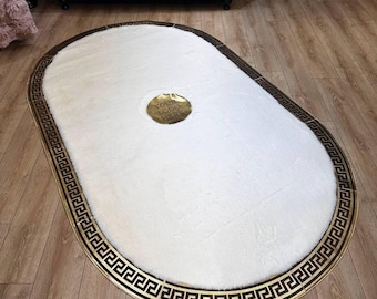 Luxury White Gold Faux Fur Rug - Soft & Plush Shaggy Rug for Room Decor, Fluffy Carpet , Plush Rug For Room Decor, Shaggy Luxury Soft Rug