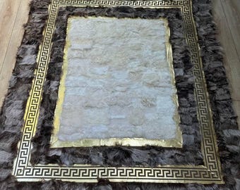 Alfombra de piel de oveja de lujo / Alfombra de lana gris plateada suave / Alfombra decorativa de suelo / Alfombra peluda / Alfombra antideslizante / Alfombra de piel de oveja auténtica para dormitorio