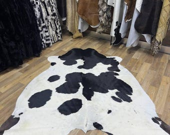 Genuine Brazilian Cowhide Rug: Speckled Calfskin Leather Carpet