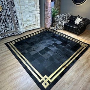 Natural Cowhide Hallway Rug | Large Pile Leather Area Rug | High Quality Cowhide Rug | Special Gift Rug | Comfortable Natural Decor
