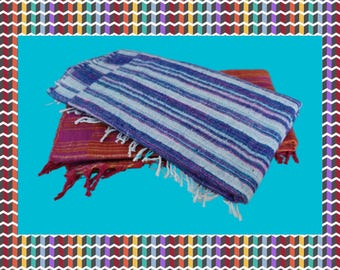 Hand Woven Ethnic Boho Cotton Hippy Festival Soft Shawl Wrap Blanket