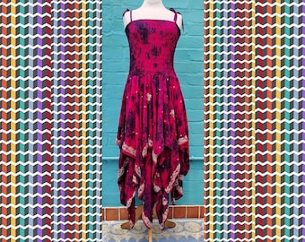 Fairtrade Plus Hippy Silk Bohemian Dress UK size 14-26 US 10 -22  pink