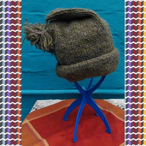 Bonnet Femme Hiver Avec Pompon - 100% Laine Du Népal - Tricoté Main - Thermique - Taille Unique Violet