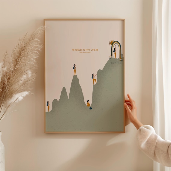 Progress is Not Linear - Art Print - Etsy