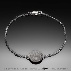 Meteorite Bracelet - Meteorite Single Disc Bracelet