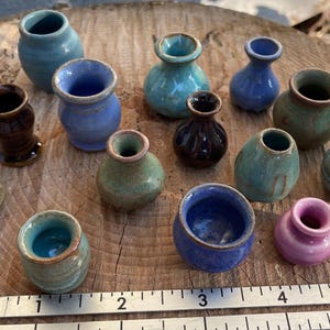 Mini Vase Handmade Miniature Ceramic, Mini Pottery, flower pot, bud vase, price is for one item,