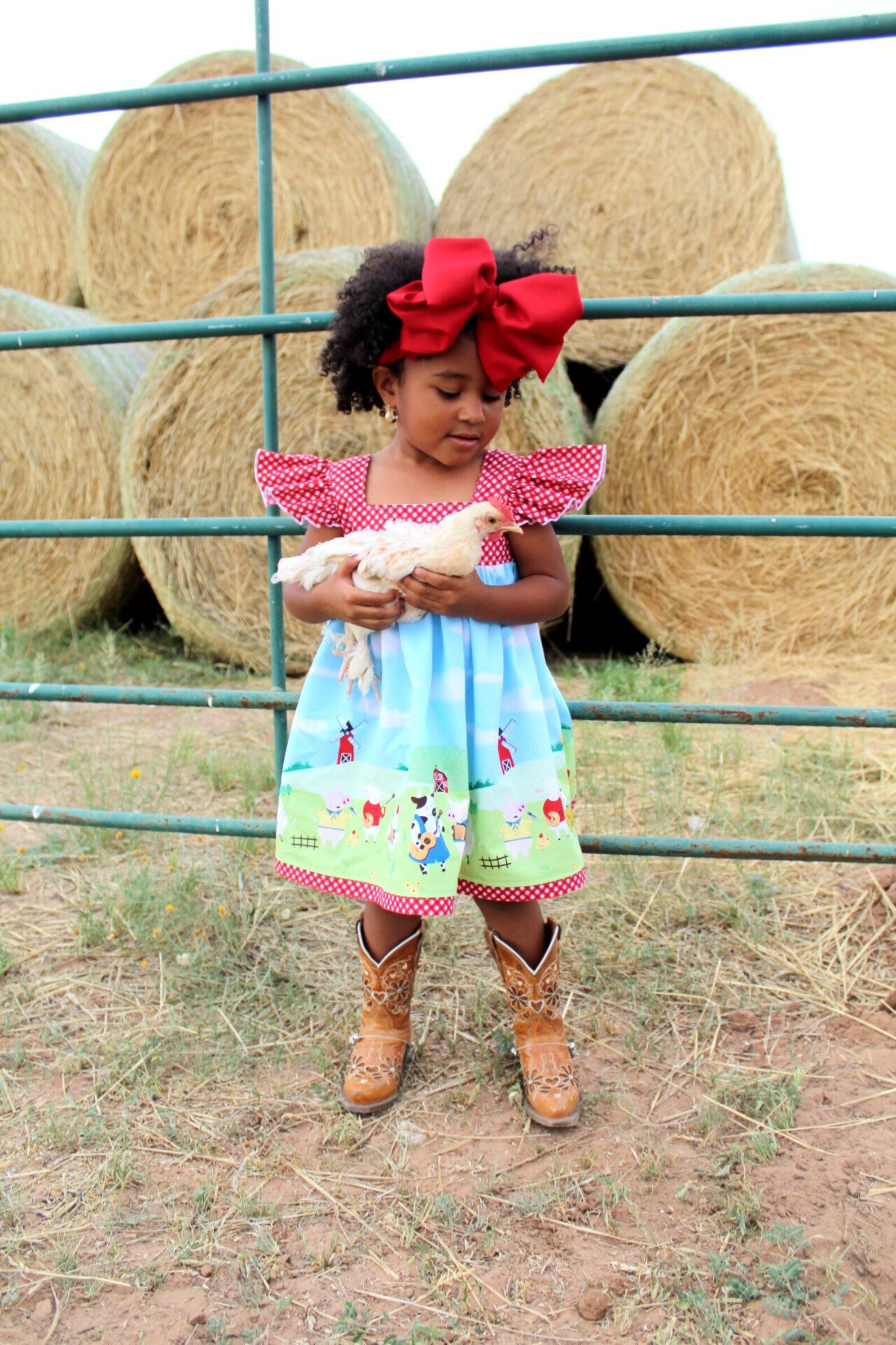 Farm Girl Dress Farm Animal Dress Farm Animal Birthday Etsy