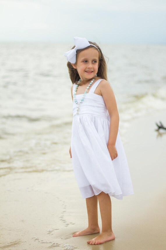 girls white beach dress