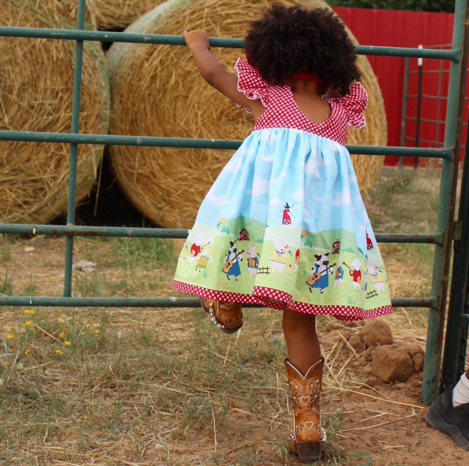 Farm Girl Dress Farm Animal Dress Farm Animal Birthday Etsy