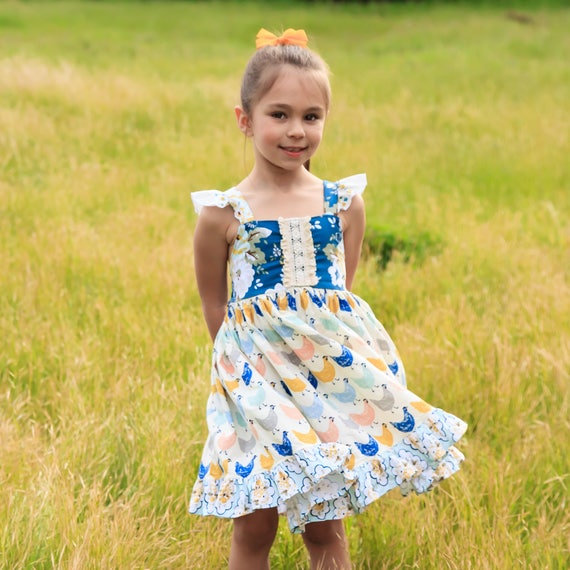 Girls Chicken Twirl Dress Chicken Dress Farm Dress | Etsy