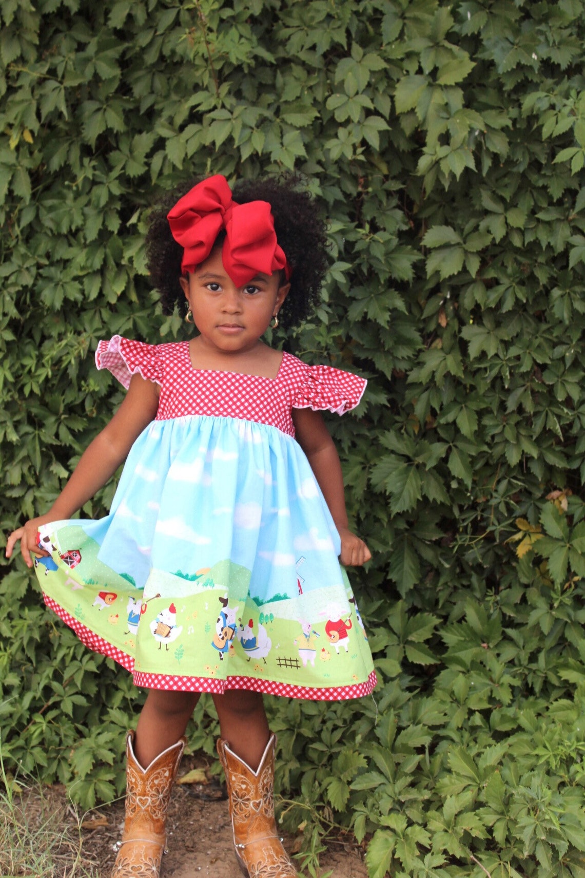 Farm Girl Dress Farm Animal Dress Farm Animal Birthday Etsy