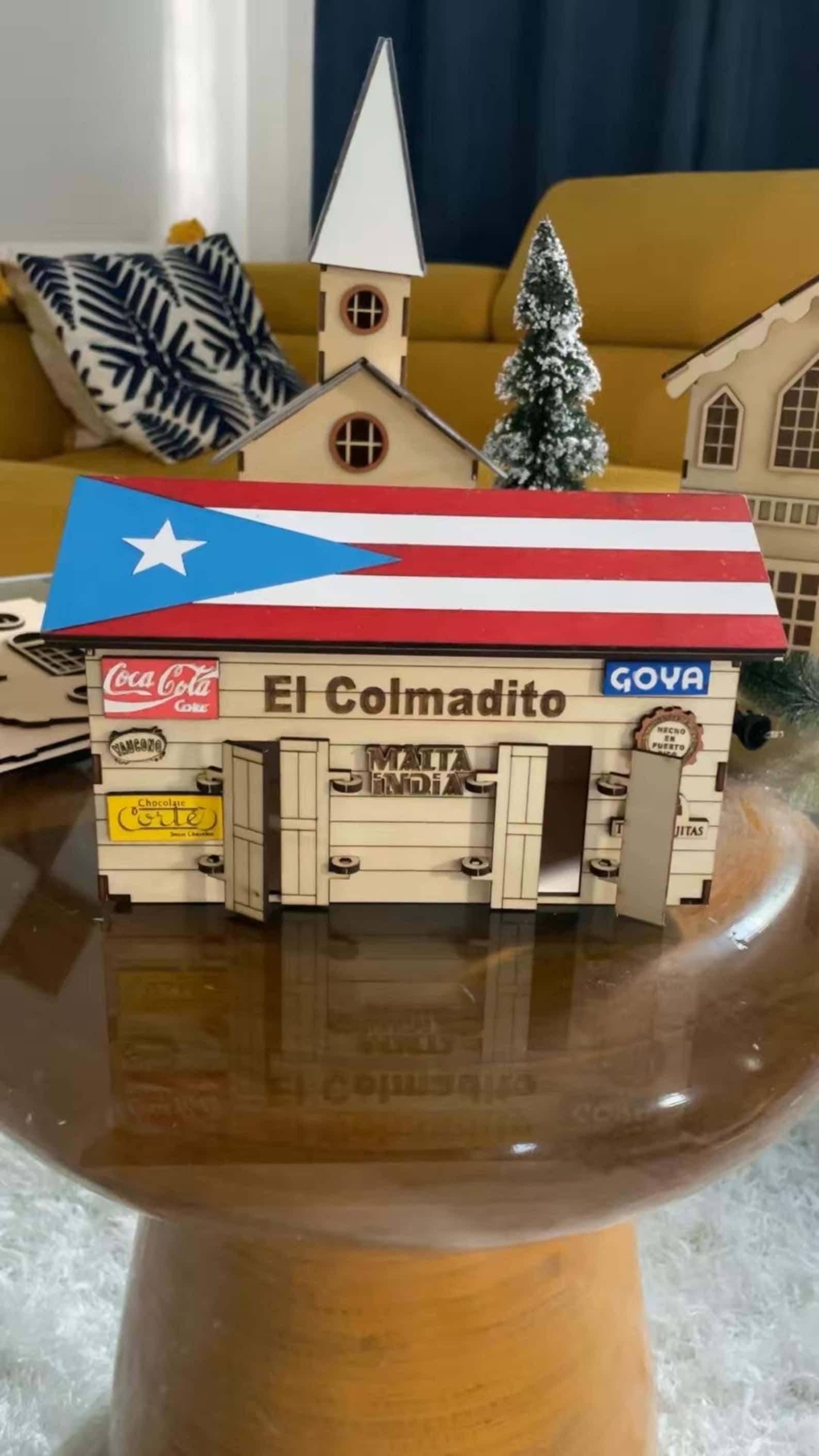 Puerto Rico Colmado Wood Model | Personalized Boricua Decor | Handmade