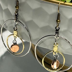 Multi Mixed Metal Large Hoop Earrings