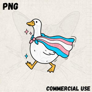 Trans Duck, Pride, Queer, PNG, Direkt Termoöverföring, DTF, Sublimering, Digital Nedladdning
