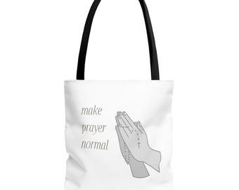 Catholic Prayer Tote Bag, Religious Gift