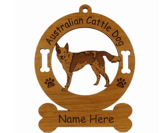 1302 Australian Cattle Dog Standing Dog Ornament Personalized with Your Dog's Name