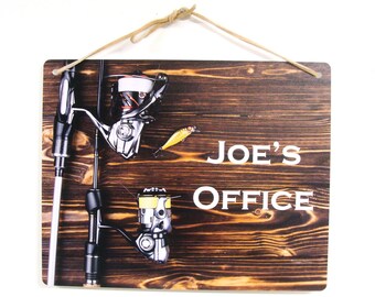 8 x 10 Fishing Poles Personalized Wall or Door Sign