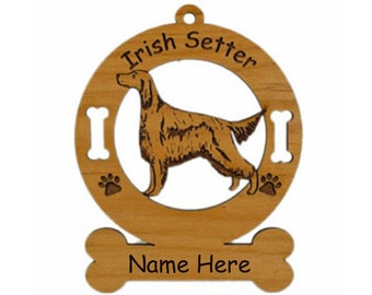 3370 Irish Setter Standing Dog Ornament  Personalized with Your Dog's Name