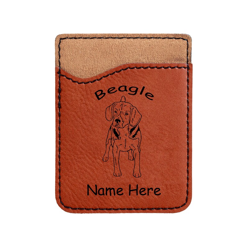 1519 Beagle Standing Forward Cell Phone Wallet Personalized image 0