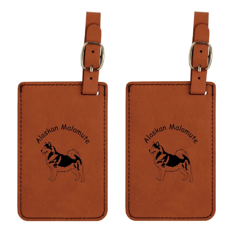 Alaskan Malamute Standing Luggage Tag 2 Pack L1182  FREE image 0