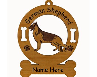 3221 German Shepherd Standing Dog Ornament Personalized with Your Dog's Name