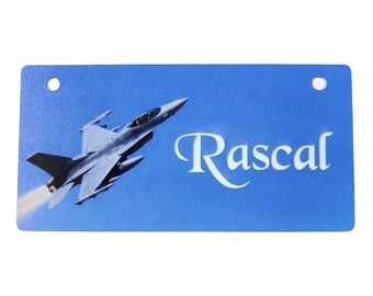 Jet Soaring Up Design Crate Tag Personalized with Your Dog's Name
