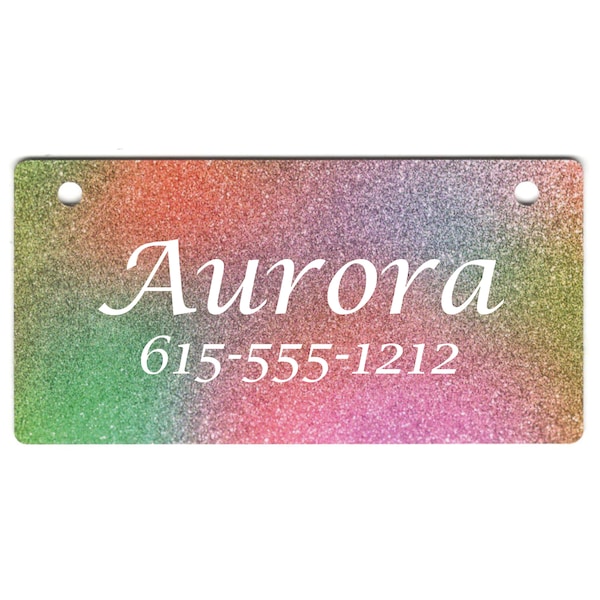 Multi color Confetti Design Crate Tag Personalized with Your Dog's Name - Free Shipping