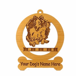 Sheltie Jumping Dog Ornament Personalized with Your Dog&#39;s Name 083938