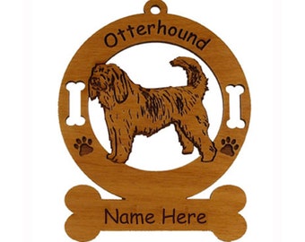 3646 Otterhound Standing Dog Ornament Personalized with Your Dog's Name