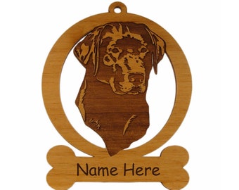 Labrador Head 2 Ornament 083481 Personalized With Your Dog's Name