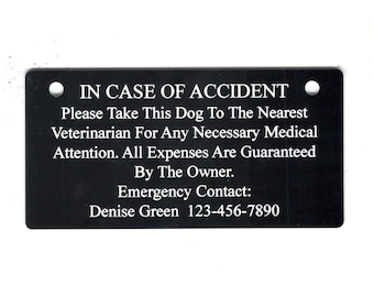 Personalized in Case of Accident Crate Tag - Emergency Contact