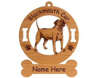 Blackmouth Cur Dog Ornament Personalized with Your Dog's Name