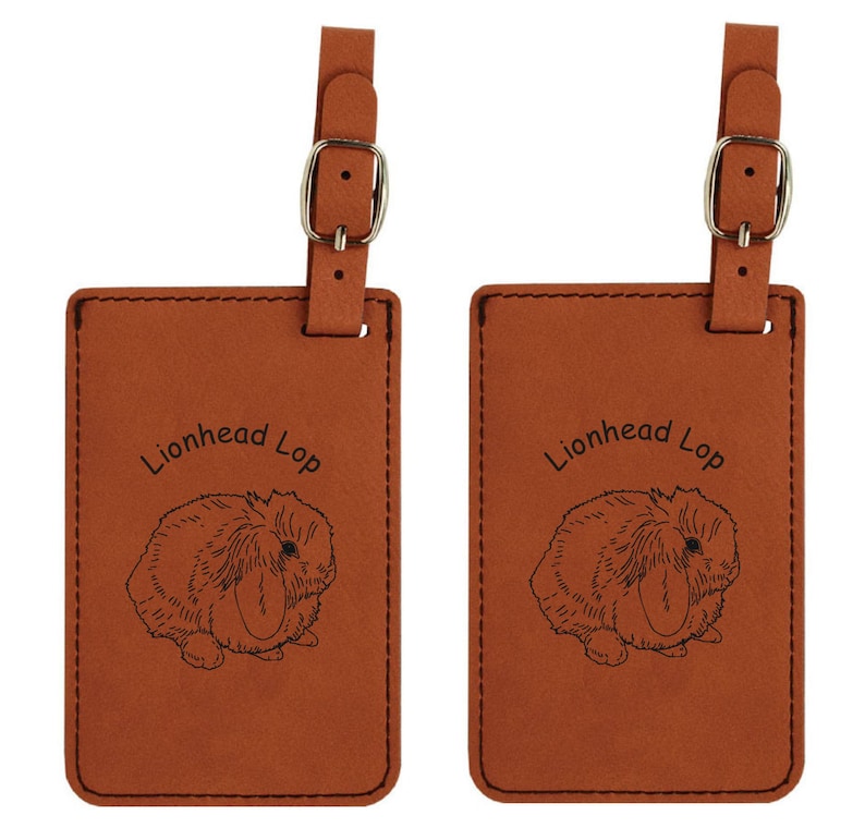 Lionhead Lop Rabbit Luggage Tag 2 Pack  FREE SHIPPING image 0