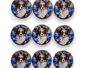 Papillon Mini Dog Ornaments Box of 9